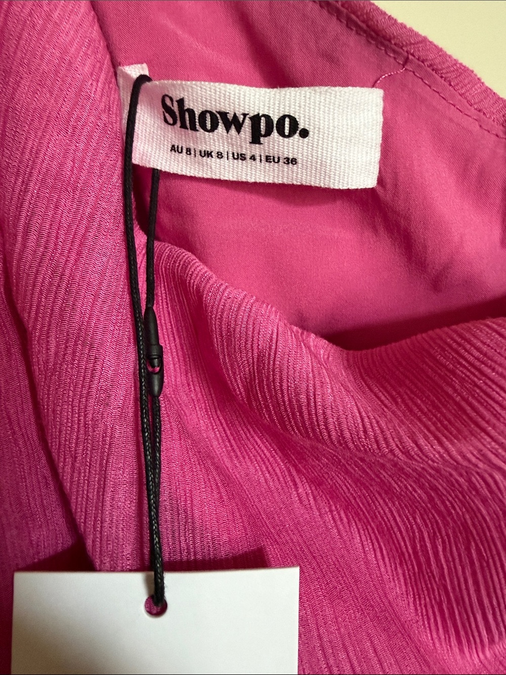 Showpo. Hot Pink One-Shoulder Ruffle Mini Dress - Picture 6 of 8